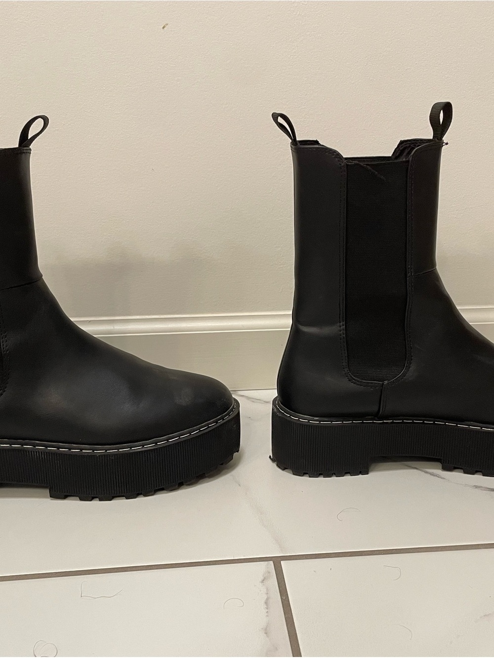 H&M Black Chunky Lace-Up Platform Boots - Picture 4 of 4